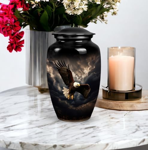 Unique Eagle Rain Clouds Design Cremation Urn for Adult Ashes