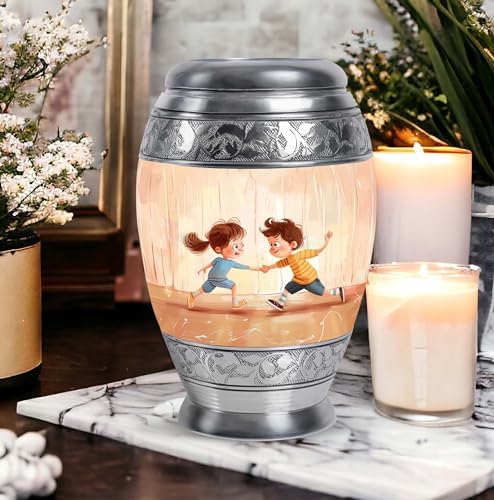 YATHABHISA 10 Inch Urn for Adult Ashes Large Velvet Bag Cremation Urn Decorative Funeral Urn for Men and Women