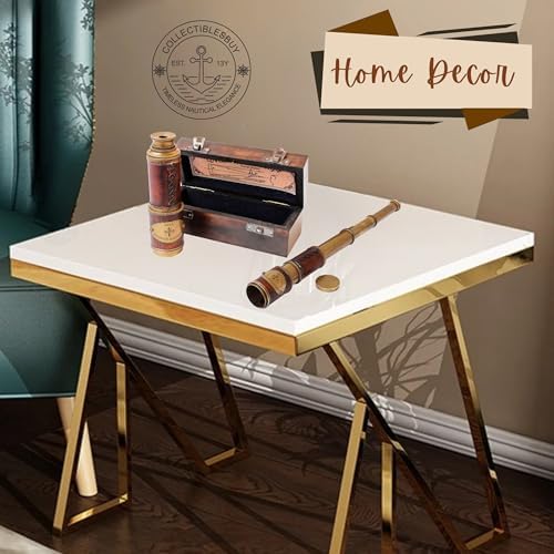 Vintage Brass Marine Telescope with Leather Handle