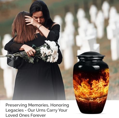 Fire Urn for Human Ashes - Black Velvet Bag