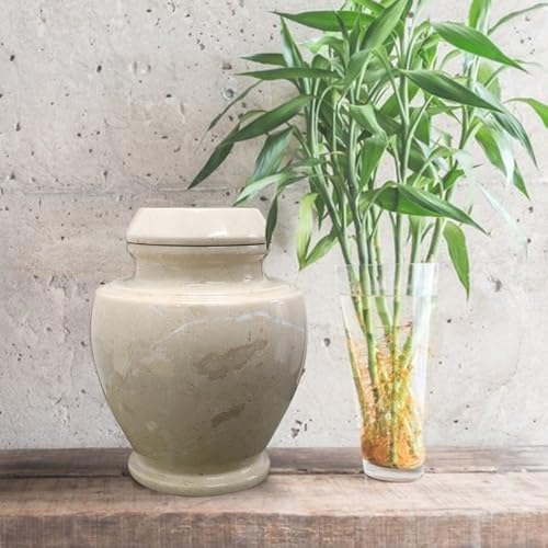 BT Decorative Marble Cremation Urn for Adults 202 Cubic Inch Capacity