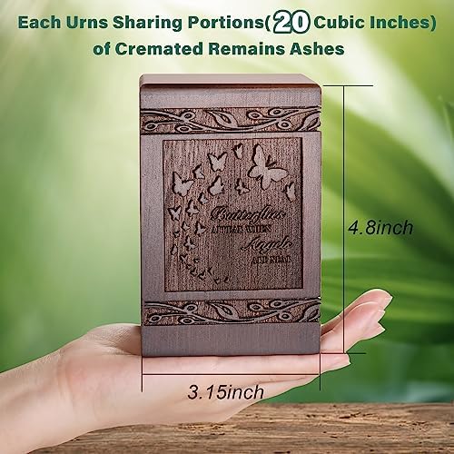 Wooden Carved Butterfly Cremation Urn for Human and Pet Ashes