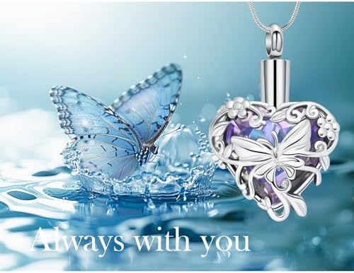 Butterfly Urn Necklace for Cremation Ashes