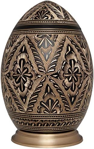 Black and Gold Cremation Urn - Egg Shape