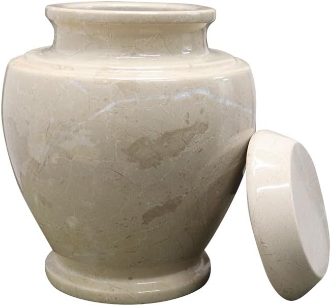 BT Decorative Marble Cremation Urn for Adults 202 Cubic Inch Capacity