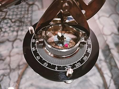 Nickel Finish Alidade Compass Telescope for Home Office Decor