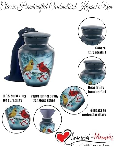 Immortal Memories Mini Cardinal Urn with Velvet Case