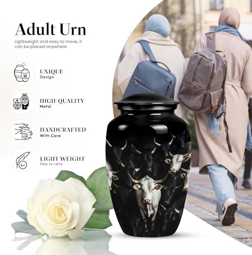 Cow Urn for Human Ashes - 10 Inch