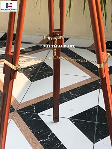 Floor Standing Brass Telescope with Leather Viewfinder 60 Inches