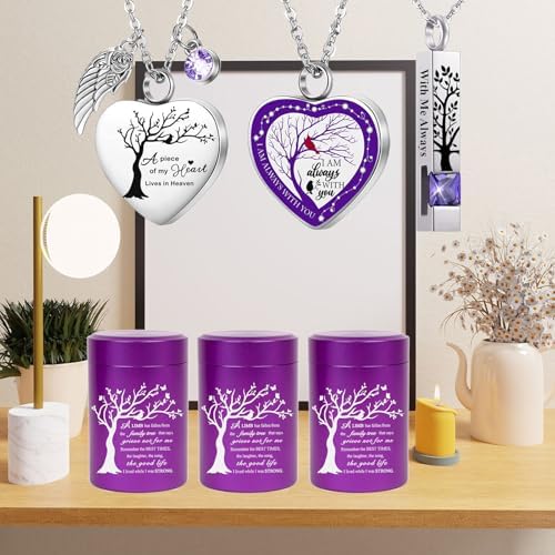 RIPFEVURN Mini Urns for Human Ashes Keepsake Set of 6 Purple