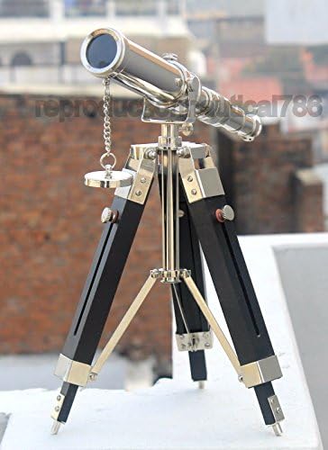 Vintage Brass Desk Telescope with Adjustable Tripod Stand