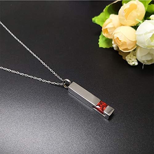 Vertical Bar Zircon Cremation Jewelry Urn Pendant for Ashes