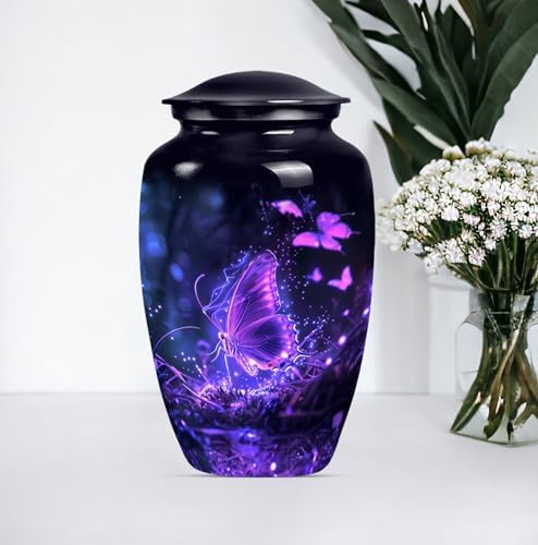 Stunning Butterfly Urns for Human Ashes 10 Inch Capacity with Velvet Bag