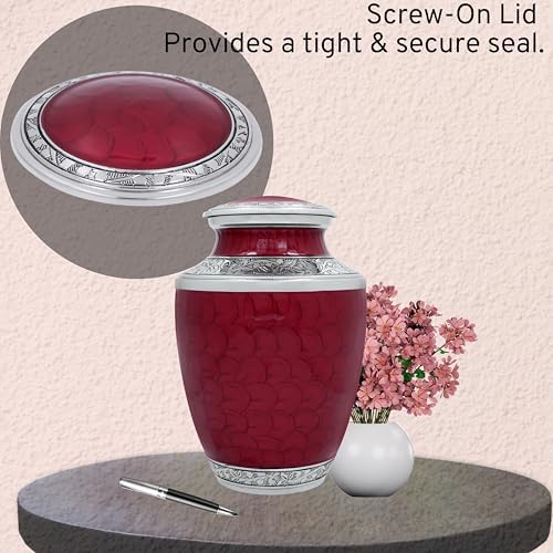 Elegant Metal Alloy Cremation Urn - Durable Memorial Urn for Human Ashes