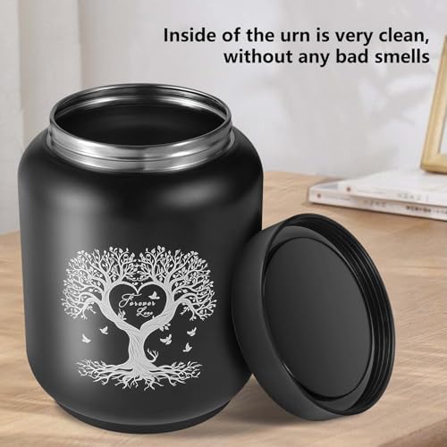 Cremation Urn for Adult Male Ashes - 200 Cubic Inches Stainless Steel Urn with Tree of Life Design