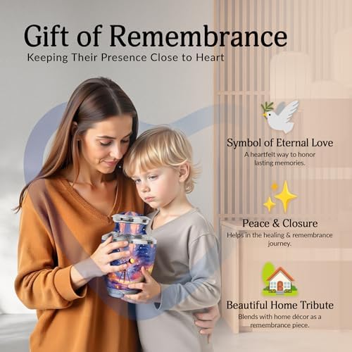 10-Inch Decorative Cremation Urn for Mom Dad