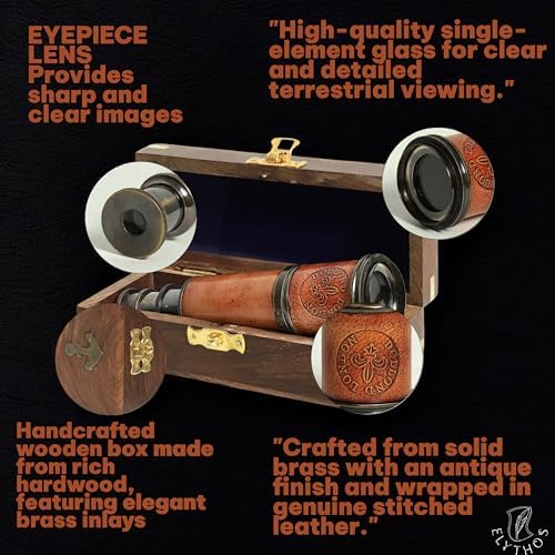 Vintage Brass Telescope with Leather Wrap by Dollond London