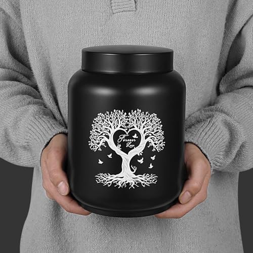Cremation Urn for Adult Male Ashes - 200 Cubic Inches Stainless Steel Urn with Tree of Life Design