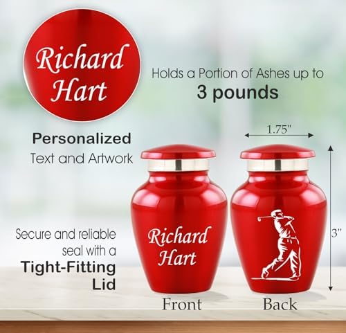 Personalized Engraving Golfing in Heaven Cremation Urn - Decorative Ashes Urn for Family Keepsake