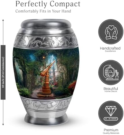 Stylish Telescope Urn for Cremation Ashes 10 Inch