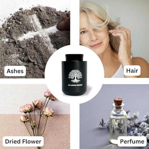 Mini Urn with Rotating Desk Frame and Cremation Necklace for Ashes