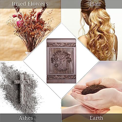 Wooden Tree of Life Cremation Urn for Human and Pet Ashes