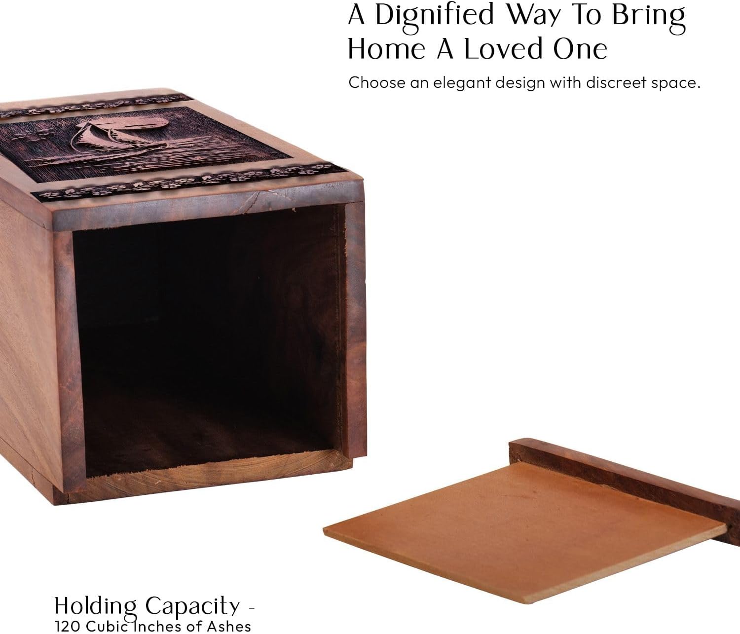 Sailboat Urn for Human Ashes - 1125 Inch Wooden Decorative Urn