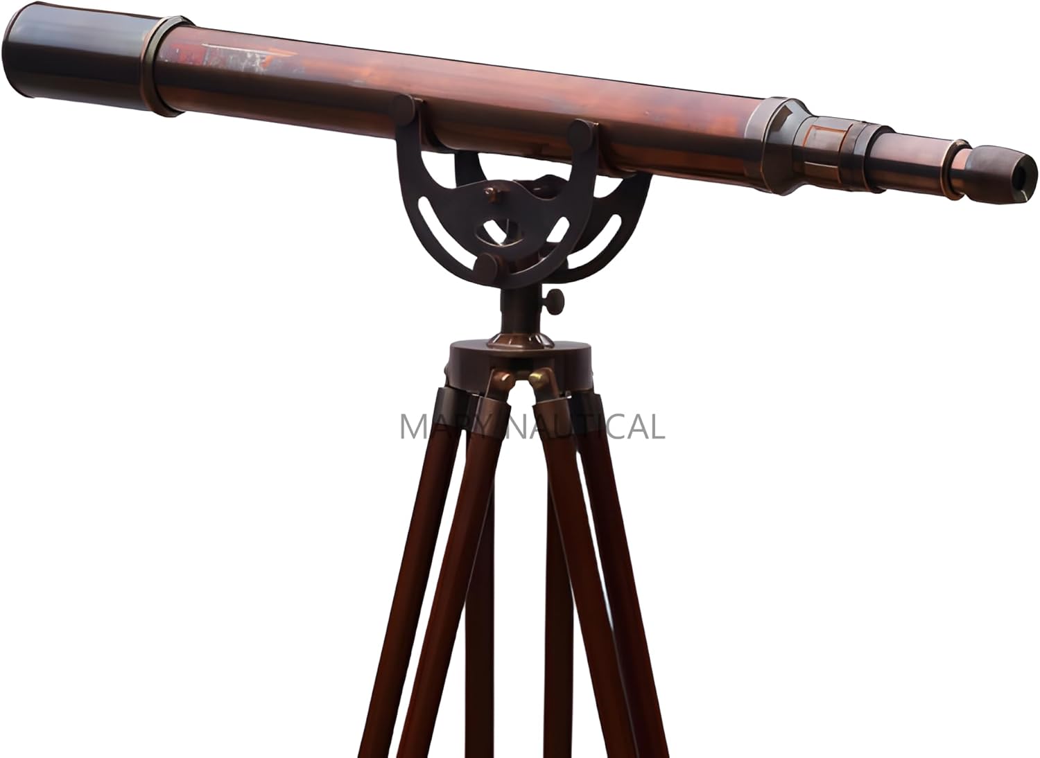 Vintage Anchor Style Telescope With Stand Wooden Tripod 50 Inch