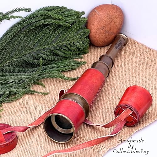 Vintage Spyglass Telescope with Leather Lens Cap