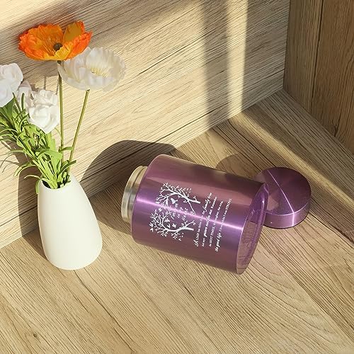 Purple 6 Inch Stainless Steel Urn for Ashes Keepsake