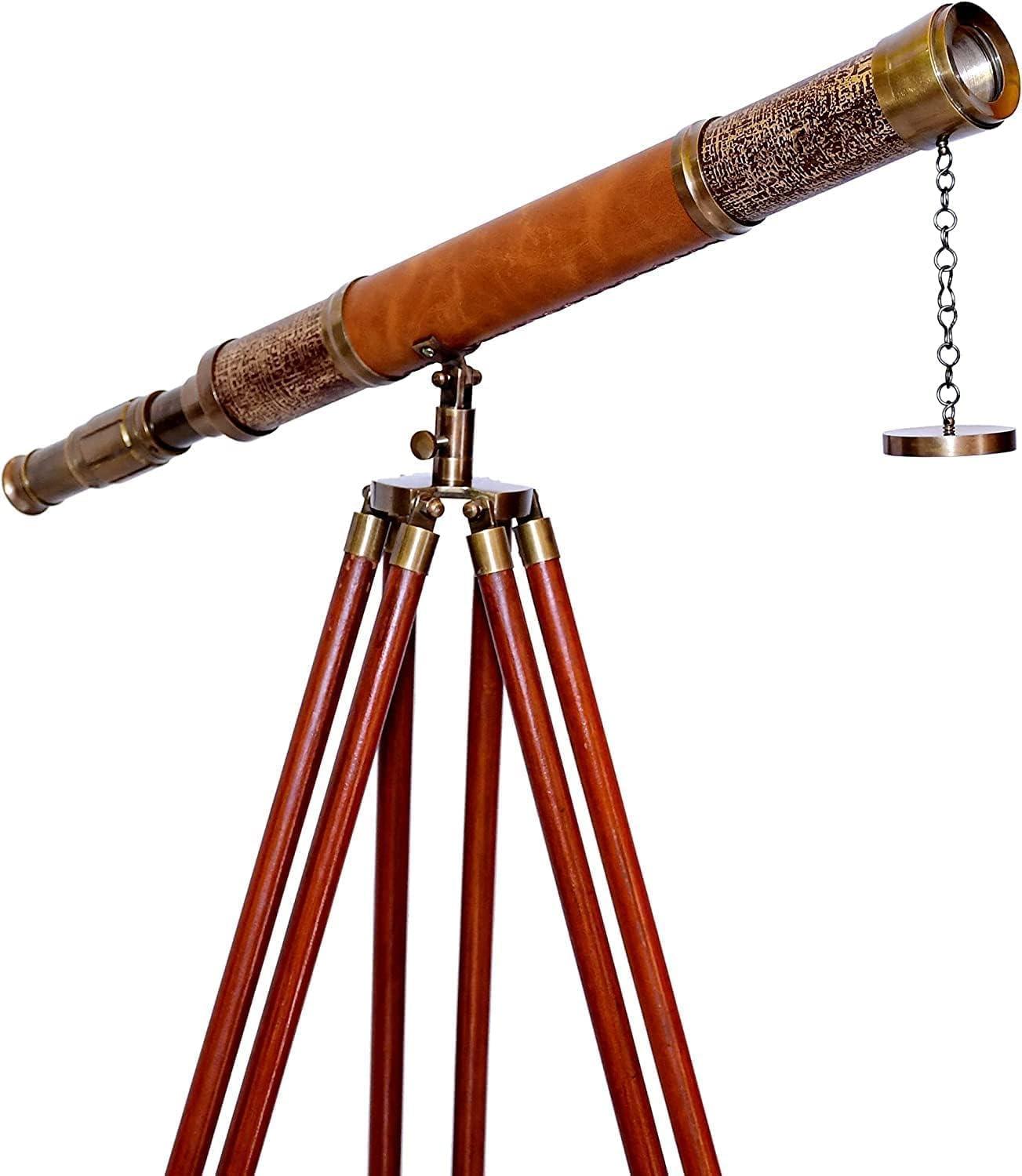Vintage Handmade Brass Telescope Decor