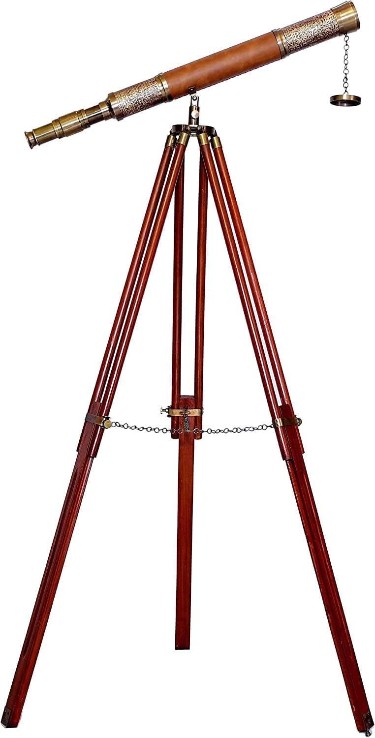 Vintage Handmade Brass Telescope Decor