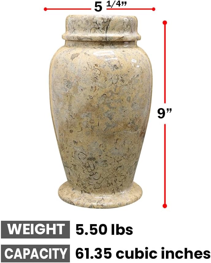 Decorative Marble Cremation Urn for Children or Small Pets