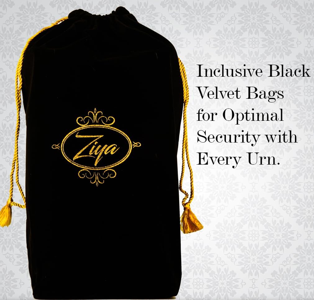 Ziya Cardinal Wooden Urn for Human Ashes Large Adult Cremation Urn with Satin Bag