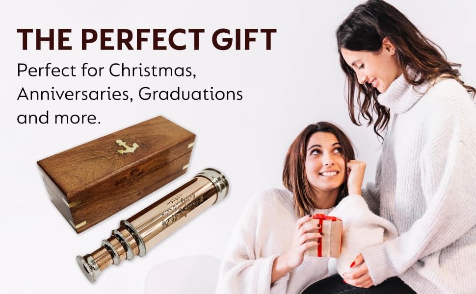 Vintage Spyglass 1915 Marine Telescope with Copper Chrome Finish