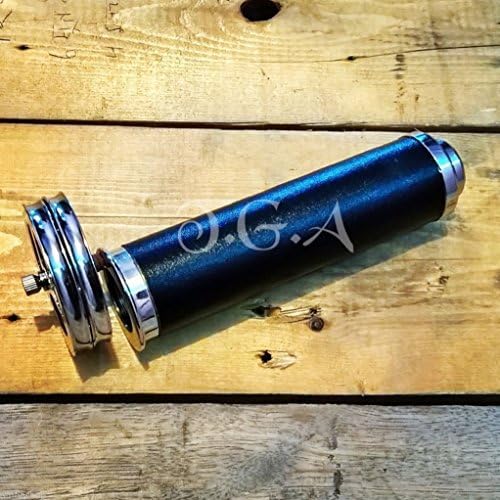 Antique Brass Leather Kaleidoscope Telescope with Double Wheel Design