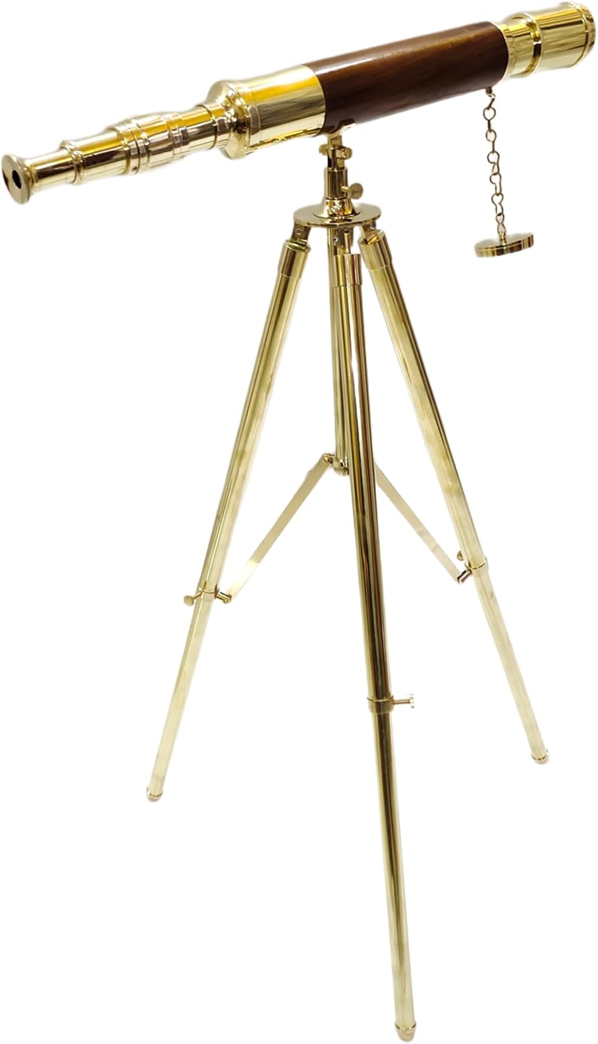 Vintage Brass Tube Telescope with Antique Tripod Stand