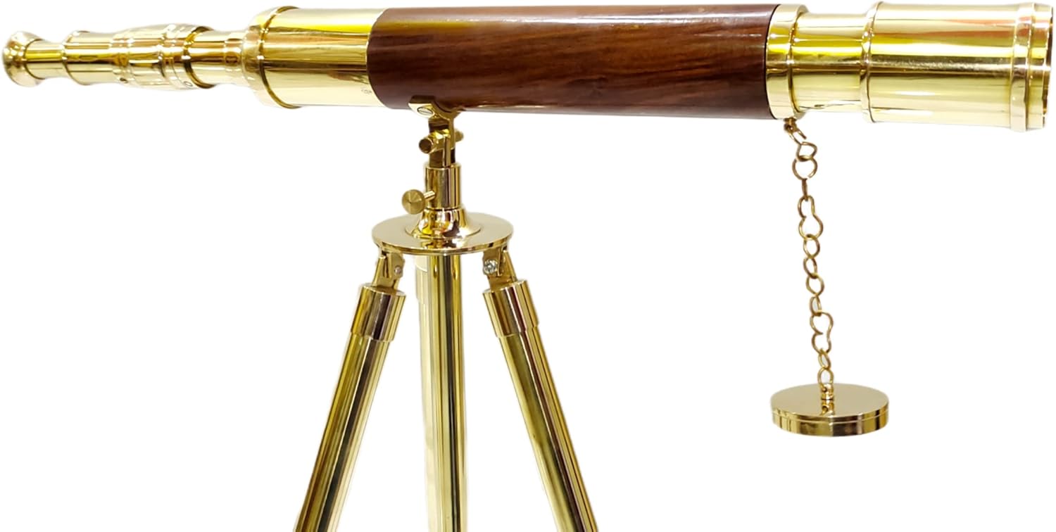 Vintage Brass Tube Telescope with Antique Tripod Stand