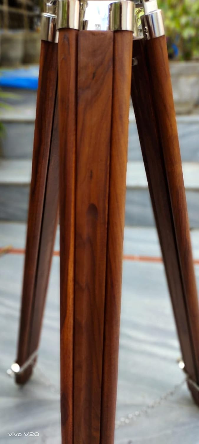 Vintage Ship Tripod Telescope Brass Nickel Decor