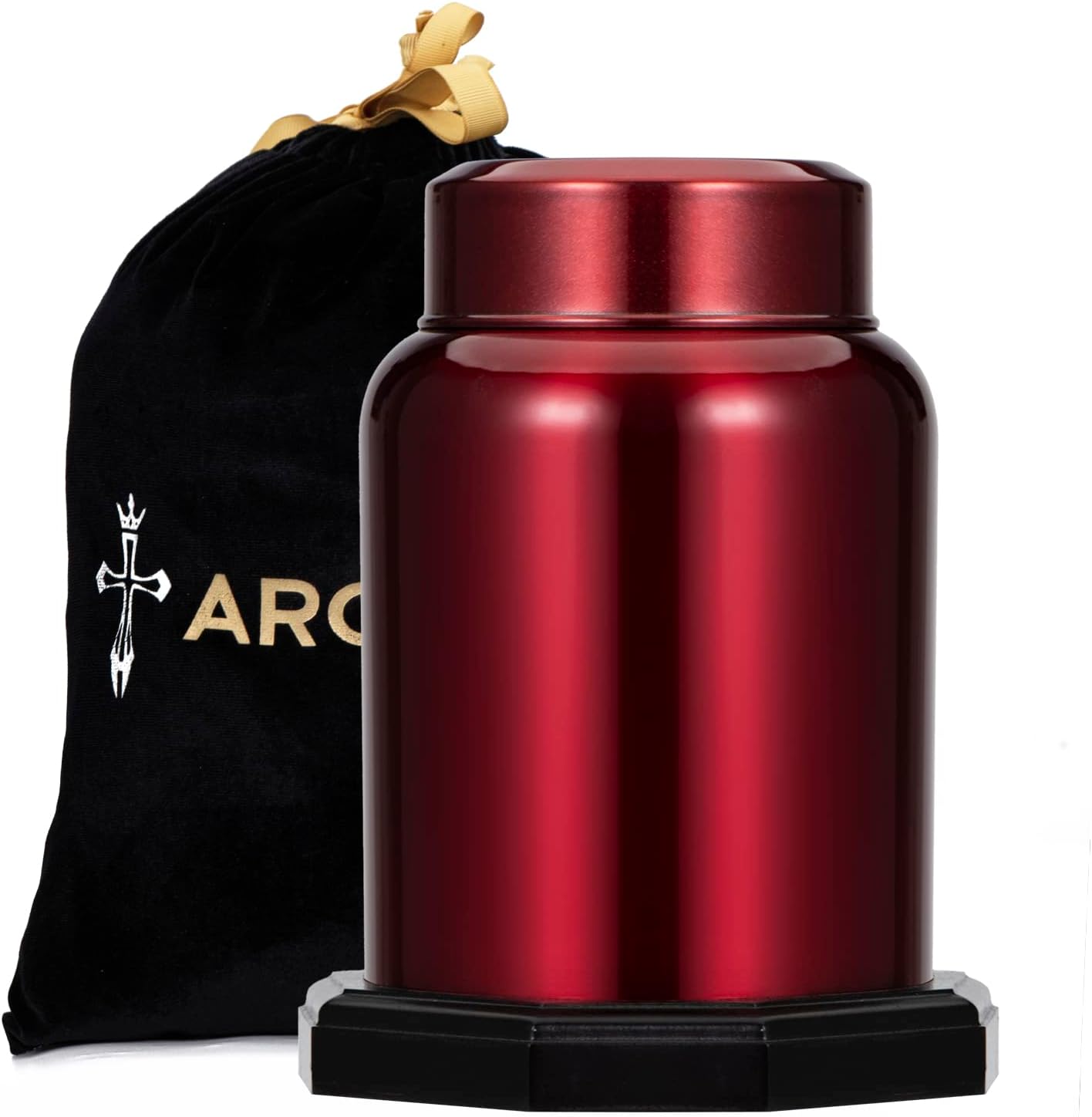 ARCHOBAN Decorative Cremation Urn for Human Ashes Wooden Base Up to 200 lbs