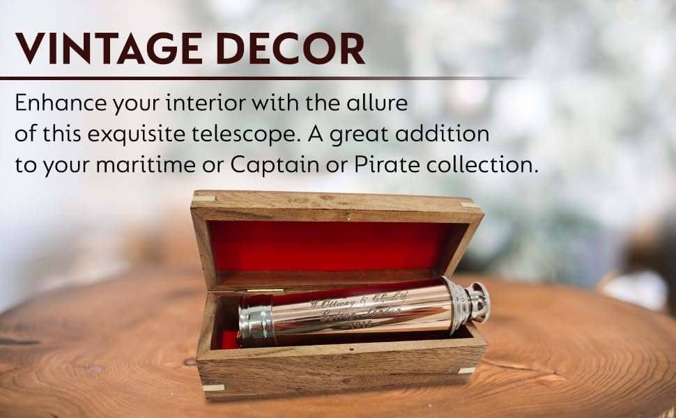 Vintage Spyglass 1915 Marine Telescope with Copper Chrome Finish