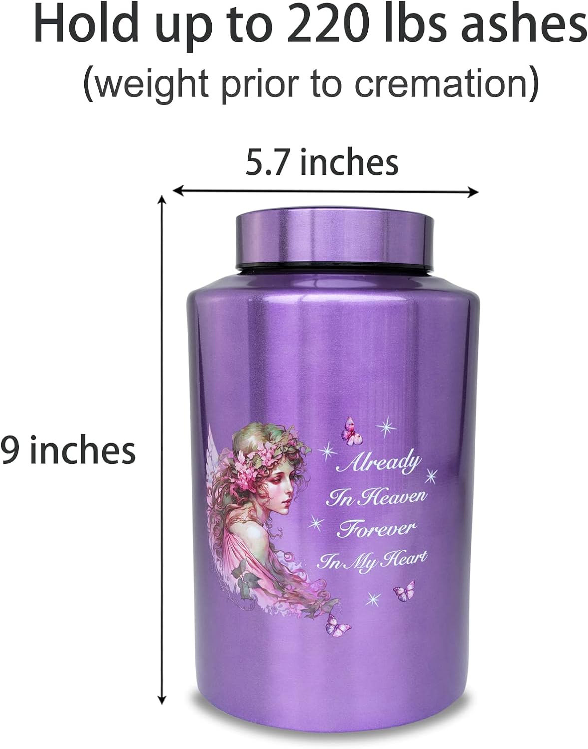 220 Lbs Large Cremation Urn for Adult Ashes Fairy Decorative Urn
