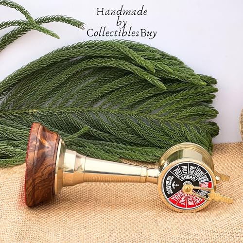 Royal Mini Nautical Brass Telegraph Vintage Decorative Telescope Collectible Wooden Model