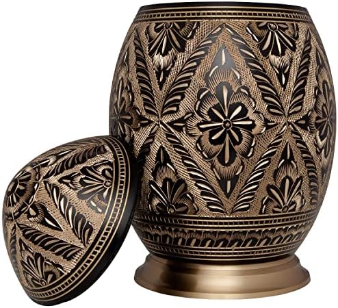 Black and Gold Cremation Urn - Egg Shape