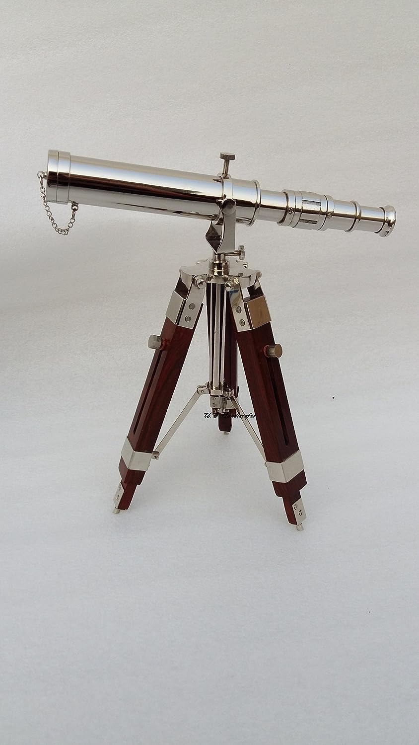 Vintage Brass Telescope with Tripod Stand for Home Decor and Nautical Use