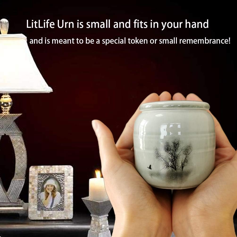 Small Cremation Urns for Human and Pet Ashes - Tree of Life Decorative Keepsake Urn with Case and Velvet Pouch