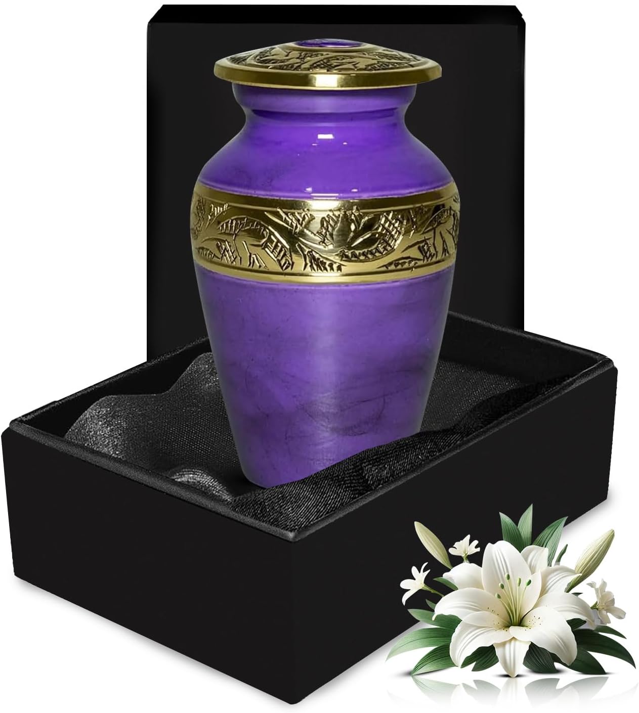 Solace Forever Small Urns for Human Ashes Keepsake - Miniature Memorial Urn Lavender