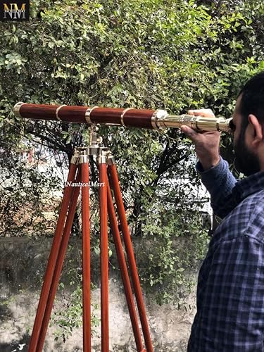 Floor Standing Telescope - 54 Inches Brass Nautical Decor