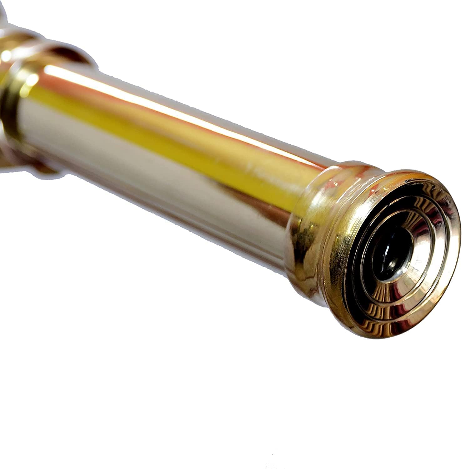 Vintage Solid Brass Nautical Telescope with Brown Wooden Stand