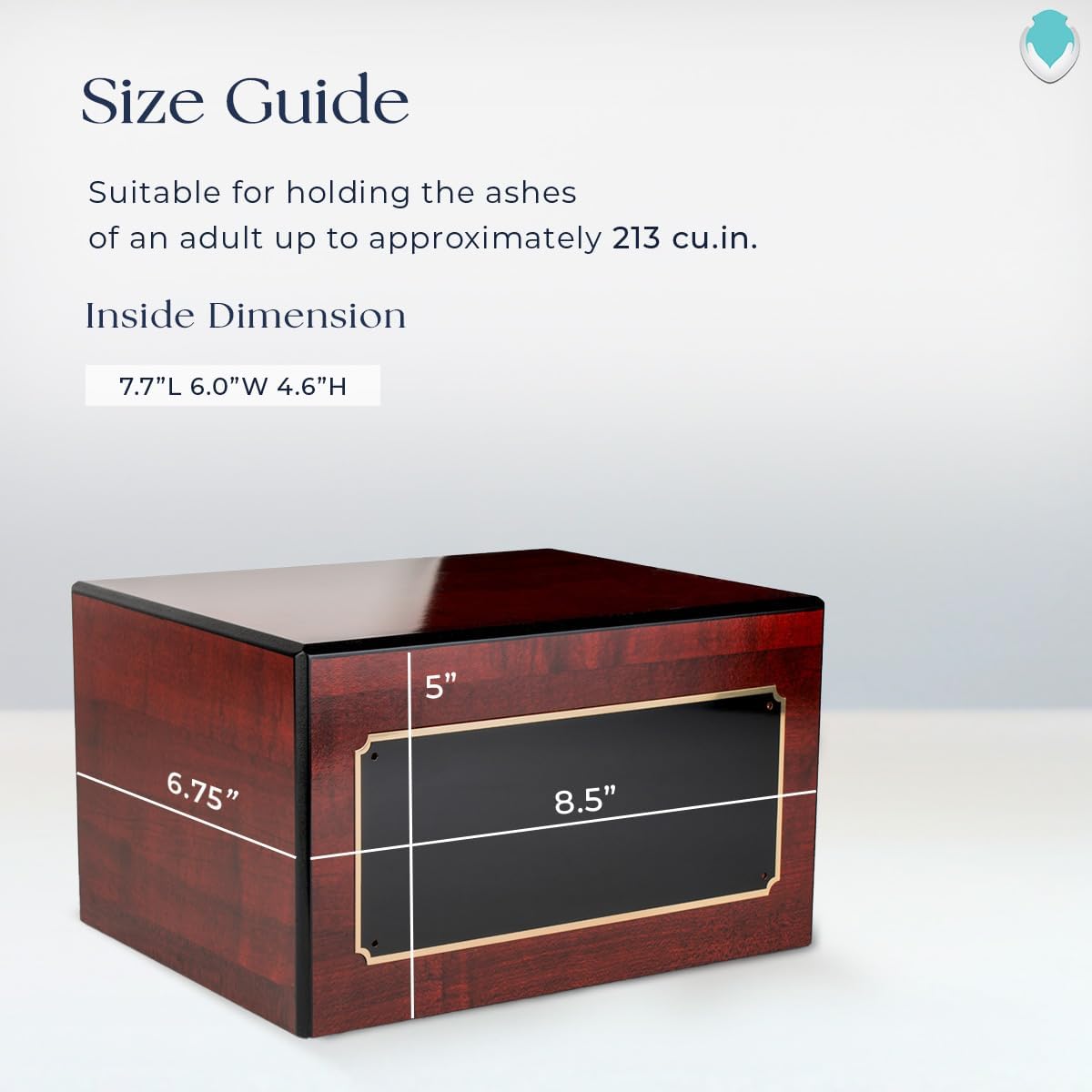 GetUrns Heritage Adult Cherry Wood Cremation Urn Box with Dove Engraving